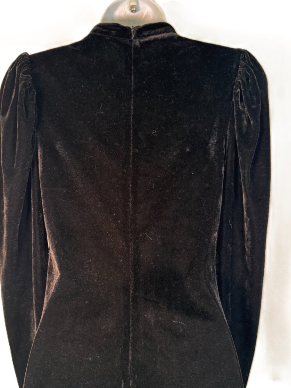 Pink Lily Black Velvet Bodycon Mini Dress Long Sleeve Mock Neck Goth Punk Small - Picture 10 of 13